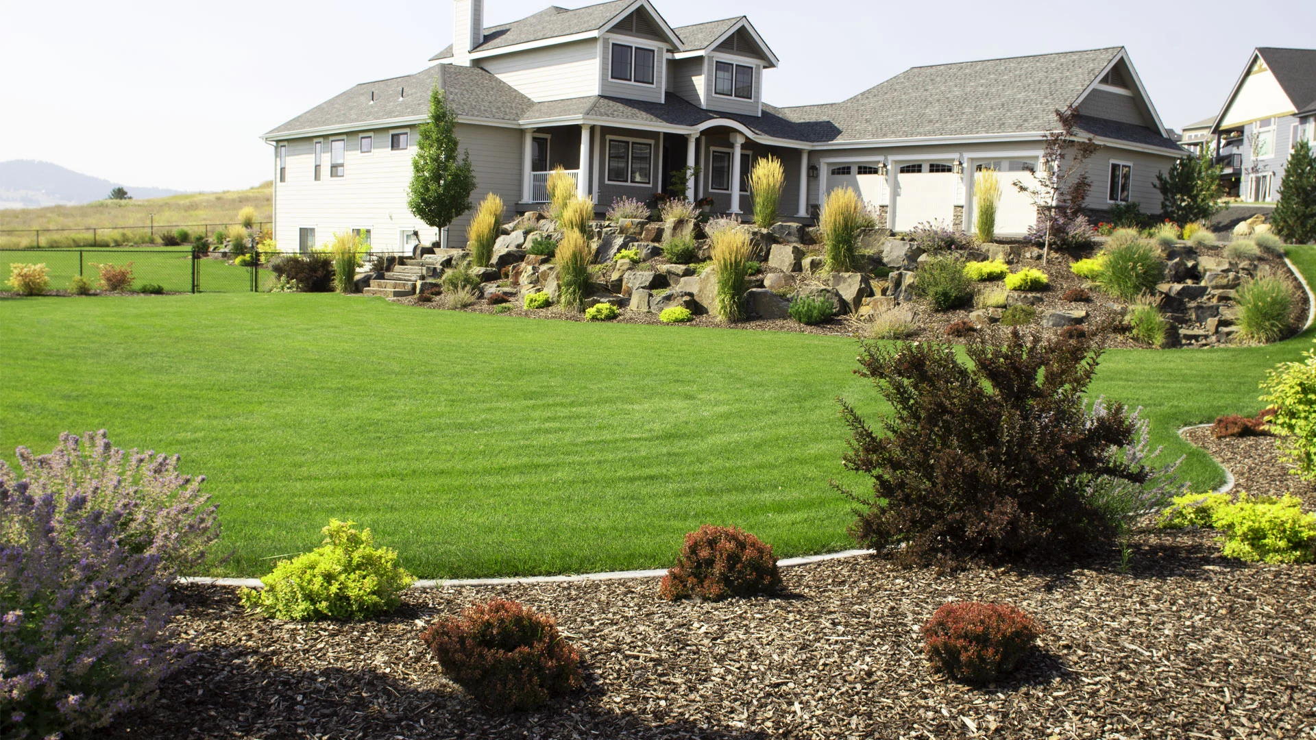 Close up of a fertilized lawn in Liberty Lake, WA.