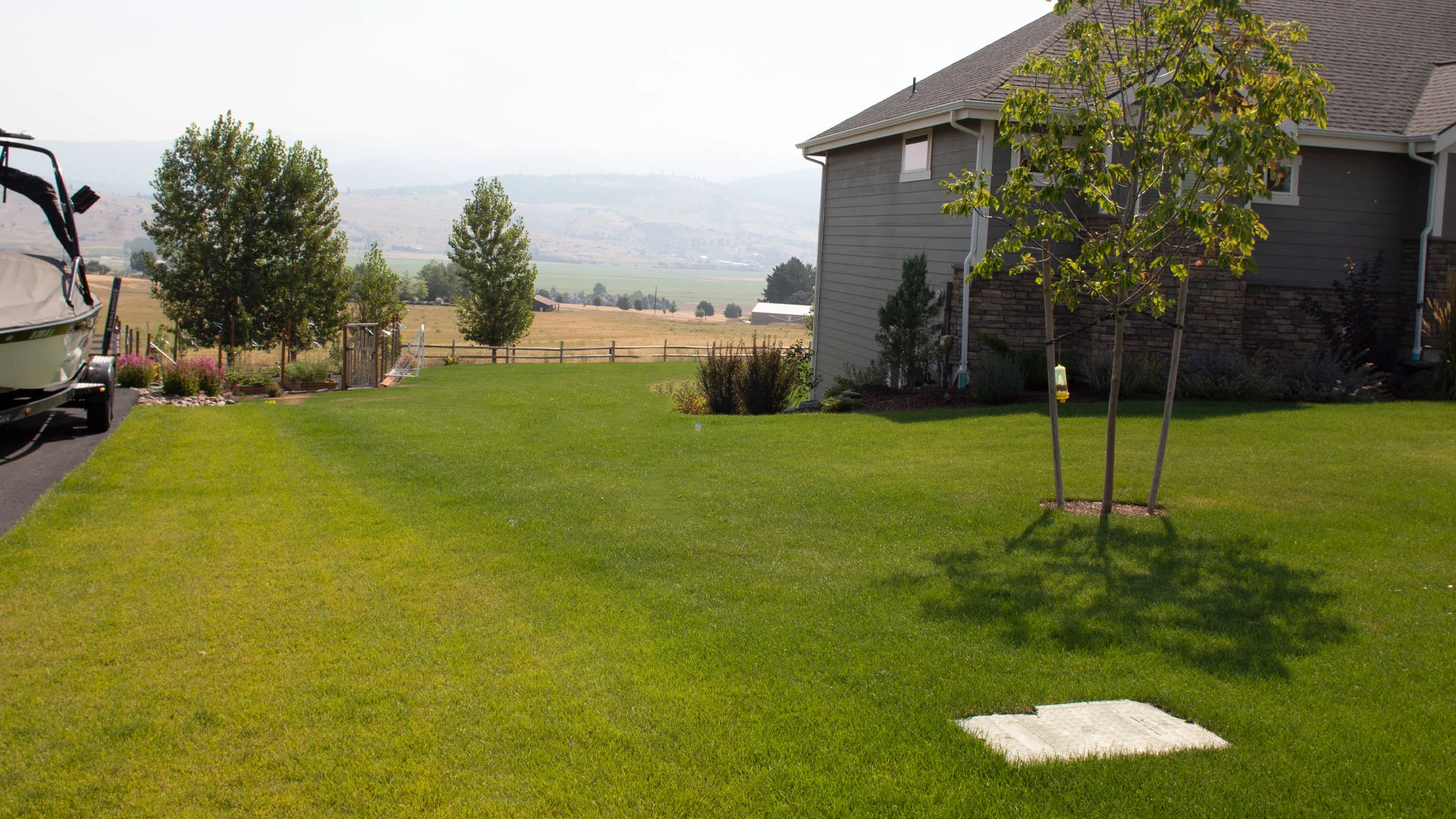 A Sure Green Lawn & Tree Service clients lawn after regular lawn treatments.