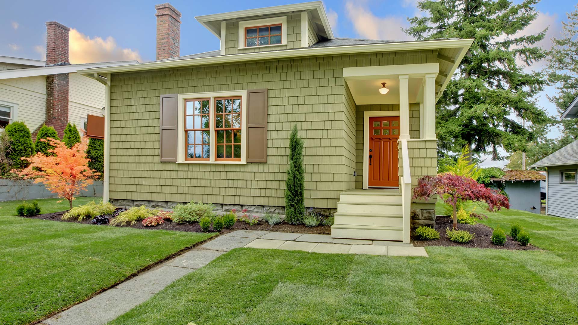Our lawn care and disease control treatments help this new sod lawn in Liberty Lake, WA stay healthy and green.