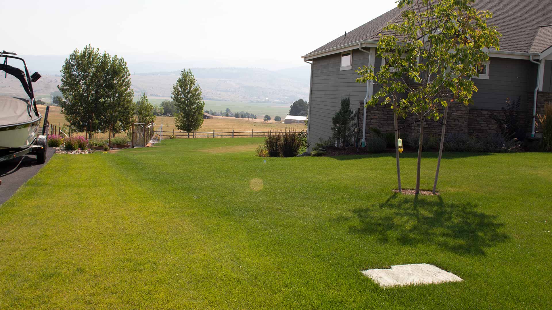 Well fertilized lawn at a home in Spokane, WA.
